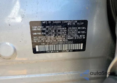 2021 Subaru Forester Sport z USA, uszkodzony, nr VIN JF2SKARC6MH495884